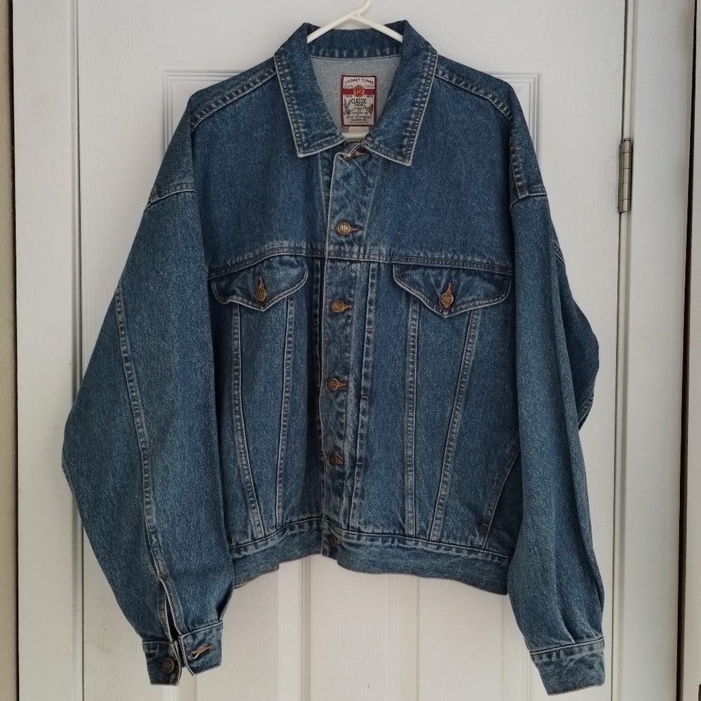 Vintage Warner Brothers Looney Tunes Denim Jacket Mens size Large - Picture 3 of 6